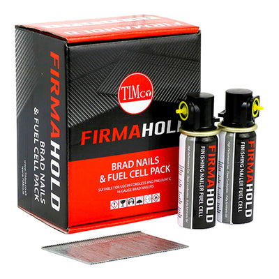 TIMCO FirmaHold Collated 16 Gauge Angled A2 Stainless Steel Brad Nails & Fuel Cells - 16 x 38/2BFC (2000pcs)