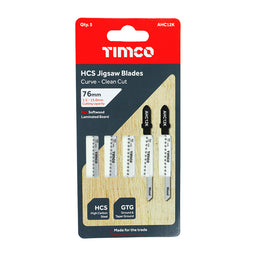 TIMCO Jigsaw Blades Wood Cutting HCS Blades - T101AO (5pcs)