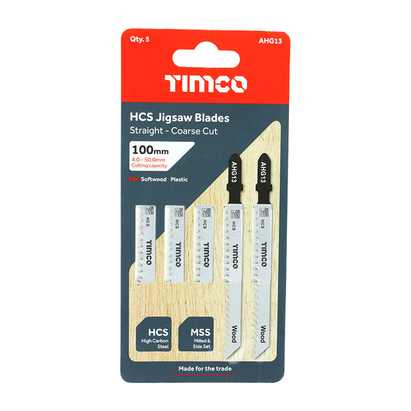 TIMCO Jigsaw Blades Wood Cutting HCS Blades - T111C (5pcs)