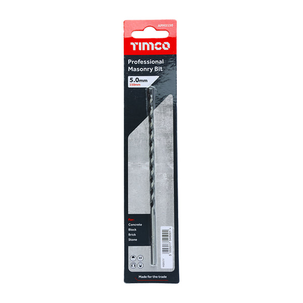 TIMCO Masonry Drill Bits - 5.0 x 150