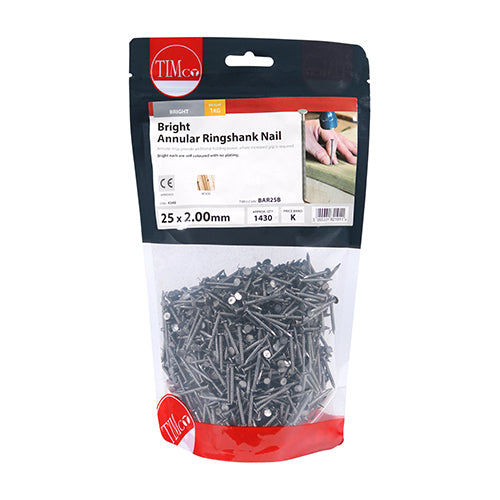 TIMCO Annular Ringshank Nails Bright - 25 x 2.00 (1kg)