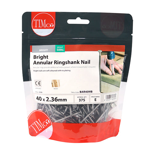 TIMCO Annular Ringshank Nails Bright - 40 x 2.36 (0.5kg)