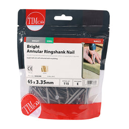 TIMCO Annular Ringshank Nails Bright - 65 x 3.35 (0.5kg)