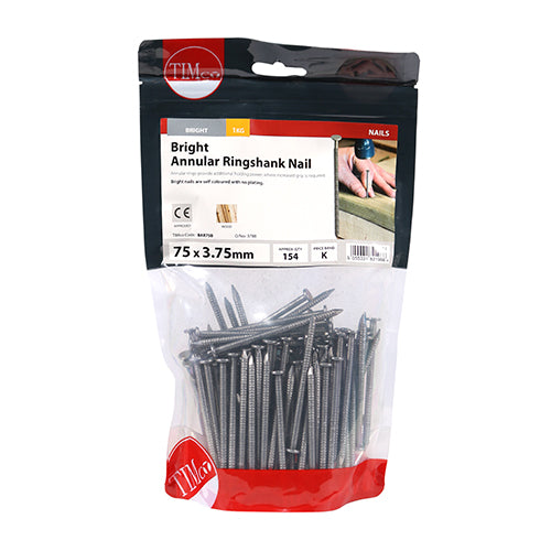 TIMCO Annular Ringshank Nails Bright - 75 x 3.75 (1kg)