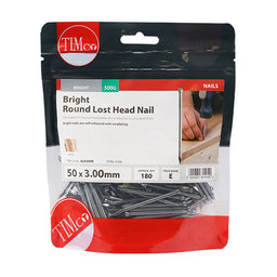 TIMCO Round Lost Head Nails Bright - 50 x 3.00 (0.5kg)