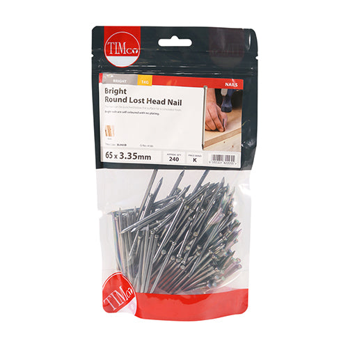 TIMCO Round Lost Head Nails Bright - 65 x 3.35 (1kg)