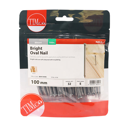 TIMCO Oval Nails Bright - 100mm (0.5kg)