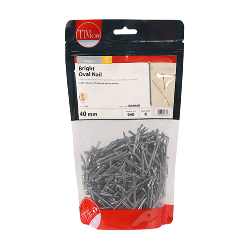 TIMCO Oval Nails Bright - 40mm (1kg)