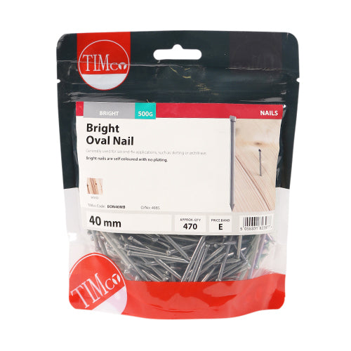 TIMCO Oval Nails Bright - 40mm (0.5kg)