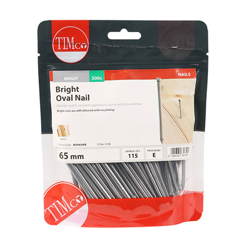 TIMCO Oval Nails Bright - 65mm (0.5kg)