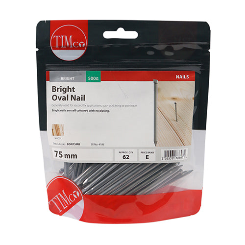 TIMCO Oval Nails Bright - 75mm (0.5kg)