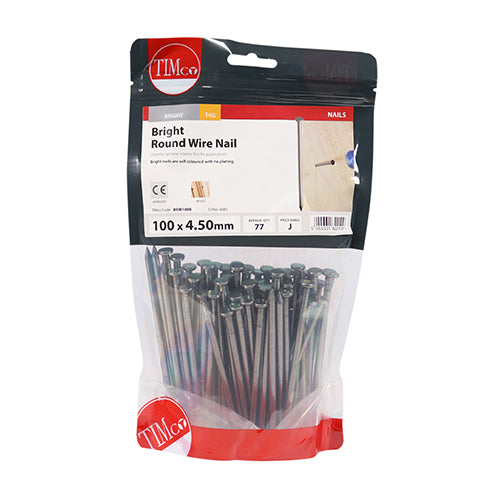 TIMCO Round Wire Nails Bright - 100 x 4.50 (1kg)