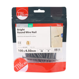 TIMCO Round Wire Nails Bright - 100 x 4.50 (0.5kg)