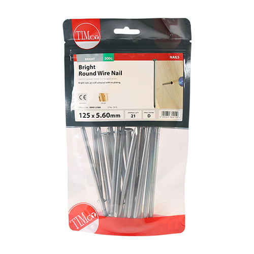 TIMCO Round Wire Nails Bright - 125 x 5.60 (0.5kg)