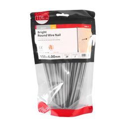 TIMCO Round Wire Nails Bright - 150 x 6.00 (1kg)