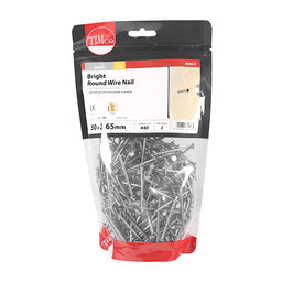 TIMCO Round Wire Nails Bright - 50 x 2.65 (1kg)