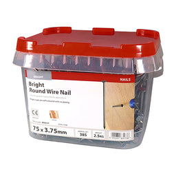 TIMCO Round Wire Nails Bright - 75 x 3.75 (2.5kg)