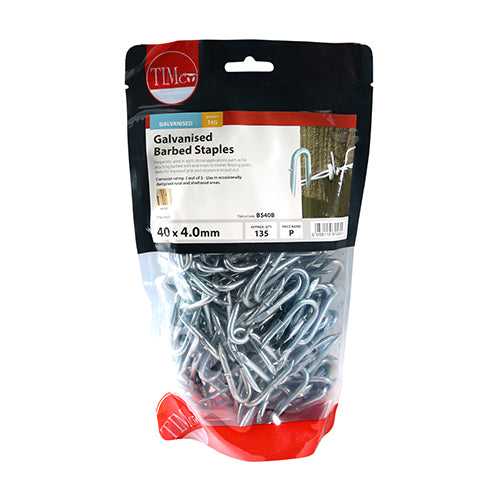 TIMCO Barbed Staples Galvanised - 40 x 4.00 (1kg)