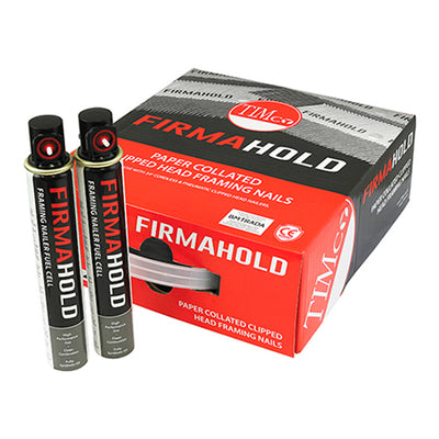 TIMCO FirmaHold Collated Clipped Head Plain Shank Bright Nails & Fuel Cells - 3.1 x 90/2CFC (2200pcs)