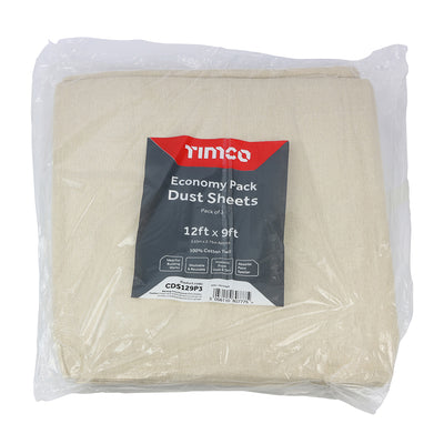 TIMCO Cotton Twill Dust Sheet - 12ft x 9ft (3pcs)