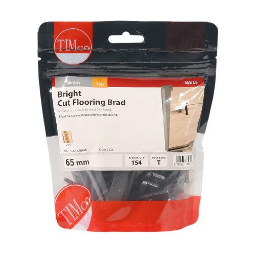 TIMCO Cut Flooring Brads Bright - 65mm (1kg)