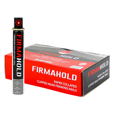 TIMCO FirmaHold Collated Clipped Head Ring Shank Firmagalv Nails & Fuel Cells - 2.8 x 50/1CFC (1100pcs)