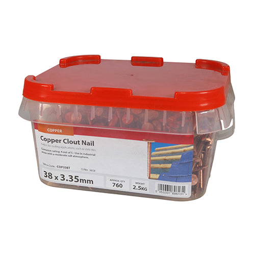 TIMCO Clout Nails Copper - 38 x 3.35 (2.5kg)