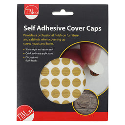 TIMCO Self-Adhesive Screw Cover Caps Oak - 13mm (112pcs)