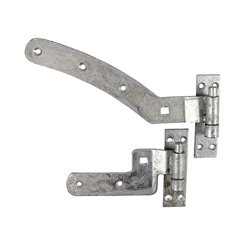 TIMCO Curved Rail Hinge Set Left Hand Hot Dipped Galvanised - 300mm (2pcs)