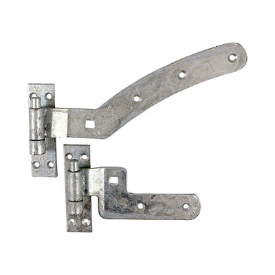 TIMCO Curved Rail Hinge Set Right Hand Hot Dipped Galvanised - 300mm (2pcs)