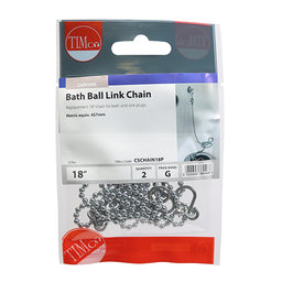 TIMCO Ball Link Chains Bath Chrome - 18" (2pcs)