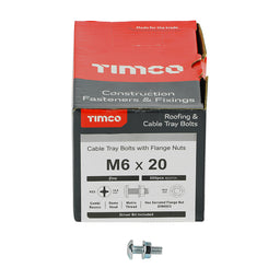 TIMCO Cable Tray Bolts & Flange Nuts Silver - M6 x 20 (200pcs)