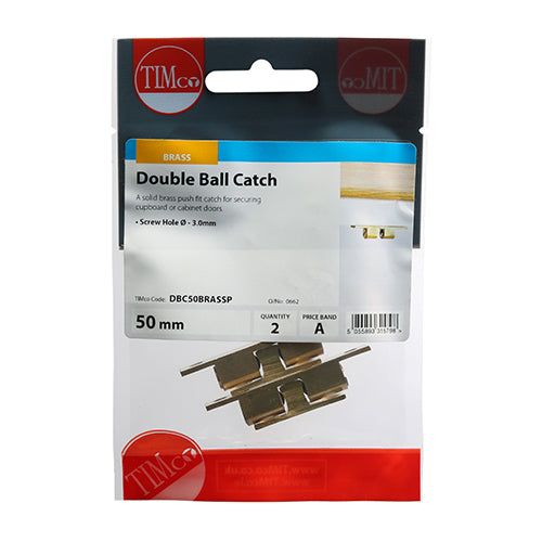 TIMCO Double Ball Catches Electro Brass - 50mm (2pcs)