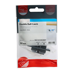 TIMCO Double Ball Catches Chrome - 50mm (2pcs)