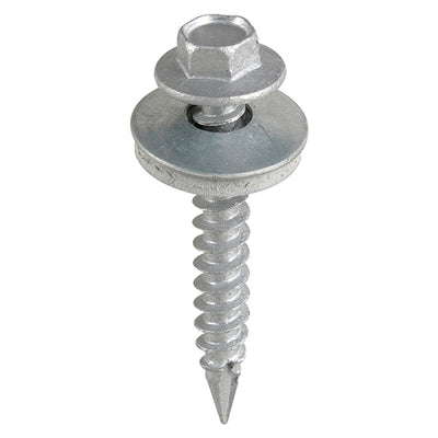 TIMCO Slash Point Sheet Metal to Timber Drill Screw Exterior Silver with EPDM Washer - 6.3 x 32 (100pcs)