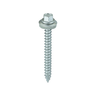 TIMCO Slash Point Sheet Metal to Timber Drill Screw Exterior Silver with EPDM Washer - 6.3 x 60 (100pcs)