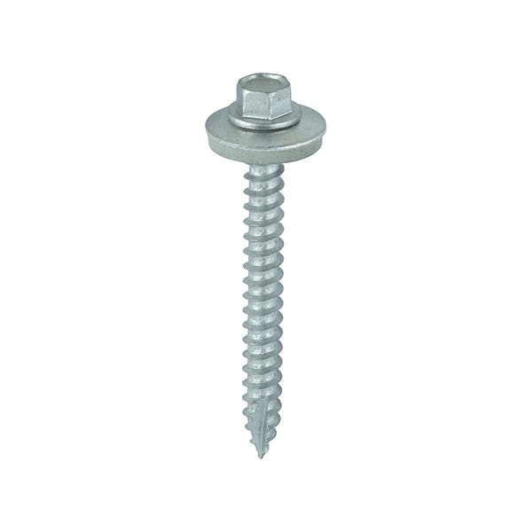 TIMCO Slash Point Sheet Metal to Timber Drill Screw Exterior Silver with EPDM Washer - 6.3 x 60 (100pcs)