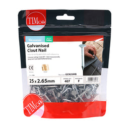 TIMCO Clout Nails Galvanised - 25 x 2.65 (0.5kg)