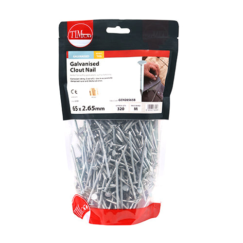 TIMCO Clout Nails Galvanised - 65 x 2.65 (1kg)