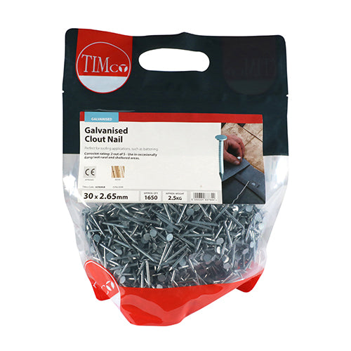 TIMCO Clout Nail Galvanised - 30 x 2.65 (2.5kg)