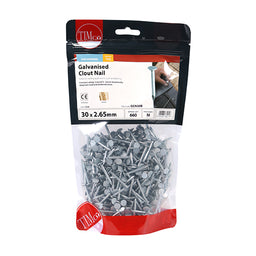 TIMCO Clout Nails Galvanised - 30 x 2.65 (0.5kg)