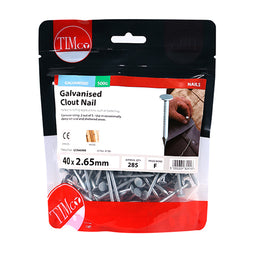 TIMCO Clout Nails Galvanised - 40 x 2.65 (0.5kg)