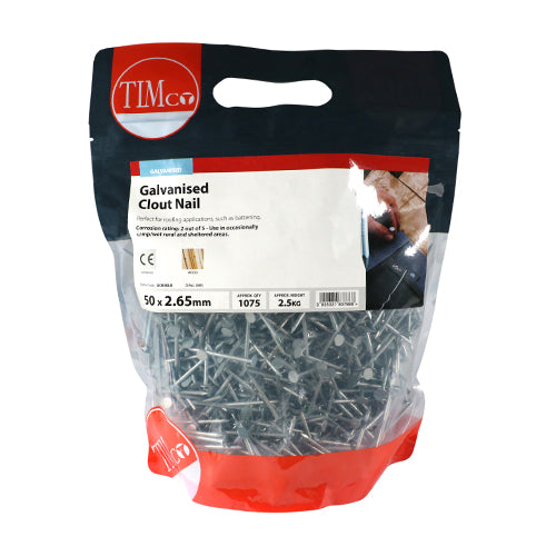 TIMCO Clout Nail Galvanised - 50 x 2.65 (2.5kg)