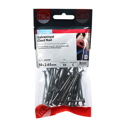 TIMCO Clout Nails Galvanised - 50 x 2.65 (50pcs)