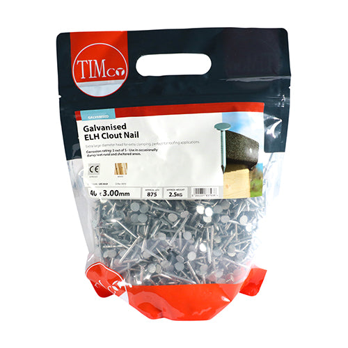 TIMCO Extra Large Head Clout Nails Galvanised - 40 x 3.00 (2.5kg)