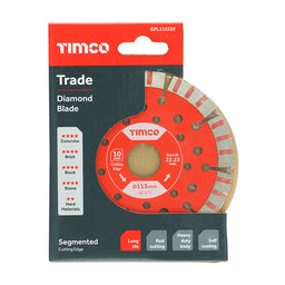 TIMCO Trade Diamond Blade Segmented - 115 x 22.2