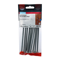 TIMCO Round Wire Nails Galvanised - 125 x 5.60 (10pcs)