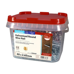 TIMCO Round Wire Nails Galvanised - 40 x 2.65 (2.5kg)