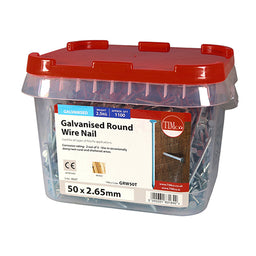 TIMCO Round Wire Nails Galvanised - 50 x 2.65 (2.5kg)