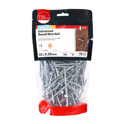 TIMCO Round Wire Nails Galvanised - 65 x 3.35 (1kg)